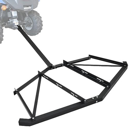 Garvee Heavy-Duty 74" Driveway Drag Grader, w/ 3 Sets Adjustable Bolts & 2 Reinforced Steel Bars, Tow-Behind Harrow with Pin Hitch, Least 100lbs - color: Black 74in
