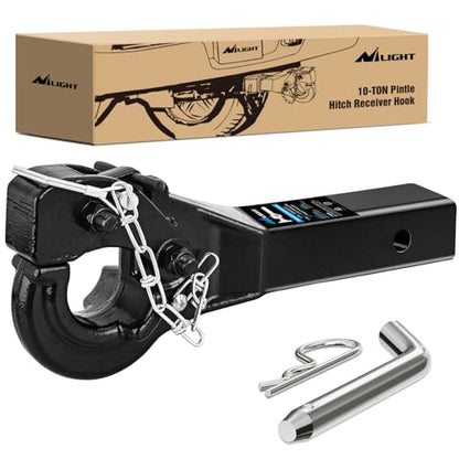 Nilight 10-TON Pintle Hitch for 2-Inch Receiver Hook 20000LBS - color: Pintle Hitch