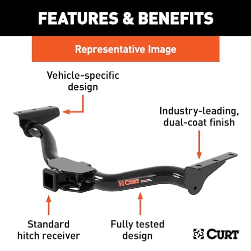 CURT 13608 Class 3 Trailer Hitch, 2-Inch Receiver, Compatible with Select Kona N-Line, EV