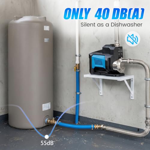 Whole House Water Pressure Booster Pump, 110V Use Only, 750W, 80 PSI, 1HP