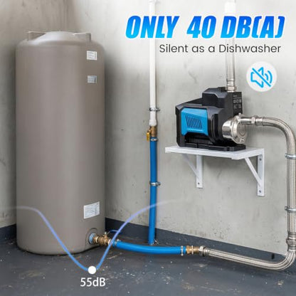Whole House Water Pressure Booster Pump, 110V Use Only, 750W, 80 PSI, 1HP