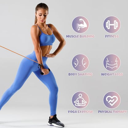 RitFit Single Resistance Bands with Handles Door Anchor for Home Gym - size: 1-5lbs
