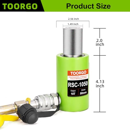 10 Ton Hydraulic Cylinder Jack,2” Stroke Hydraulic Ram Jack, Porta Power Automatic Retracting Jack, Green - style: 10T