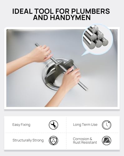 Waste Drain Tool - Wrench for Twist & Lever Sink Drain Removal