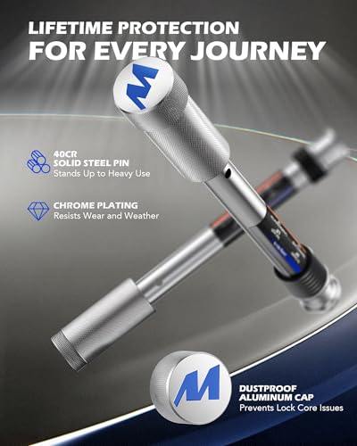 OMT Locking Hitch Pin Set with 5/8" Pin for 2 & 2.5 Receiver - color: Silver, size: 2 & 2.5 in - 1 Pack