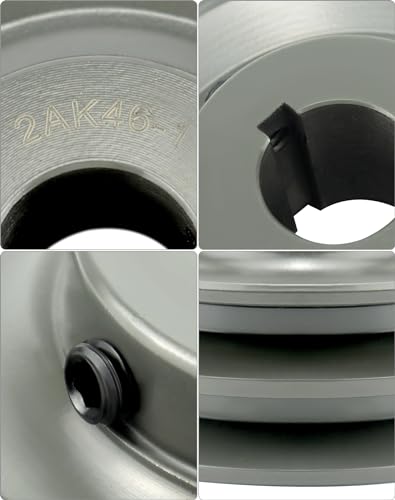 QWORK Double Groove Web Sheaves, 4.45"OD 1" Bore V-Belt Sheave for V-Belt, 2AK461
