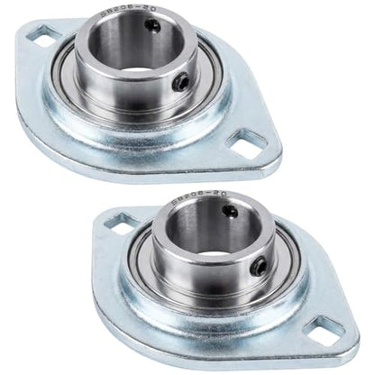 2 Pack SBPFL206-20 Pillow Block Bearings 1-1/4" Bore Bearing Units Steel Flange Mounted Bearing Housing (SBPFL206) - style: SBPFL206-20