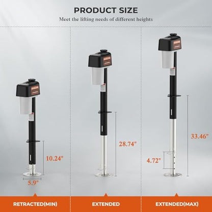 Electric Trailer Jack 7500LBS, RV Electric Tongue Jack with 2 pcs Remote - size: Trailer Jack with Remote Controls