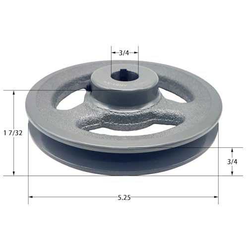 AK54-3/4 v Belt Pulley, 5.25 inch OD, 3/4 Inch Bore, Cast Iron Material, AK Single Groove Mechanical v-Belt Pulleys for "4L" or "A" or "3L" Belts - size: 5.25 inch QD,3/4 Inch Bore, style: 1 Groove