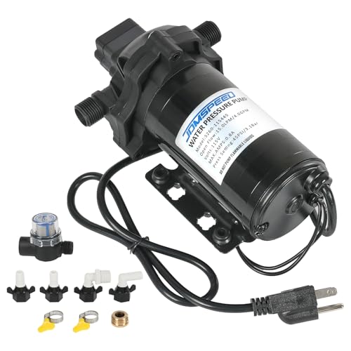 RV Water Pump, 115V AC 4.0 GPM 45 PSI, Self-Priming Diaphragm Pressure Pump - size: 4.0-115V-45