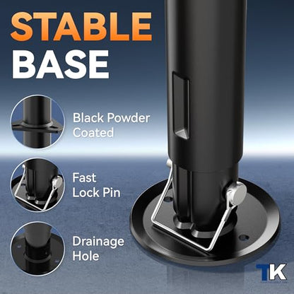 5000 lbs 15" Lift Side Wind A Frame Trailer Jack, RV Tongue Jack | with Adjustable Drop Leg