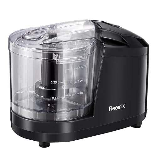 Reemix 1.5-Cup Electric Food Chopper, 100W Mini Food Processor Meat Grinder - color: Black