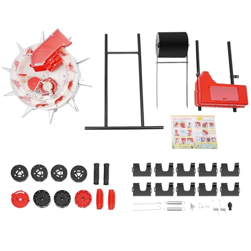 Walk-Behind Row Crop Planter, Hand-Push Garden Seeder with 10 Seed Nozzles - size: 10 Nozzles
