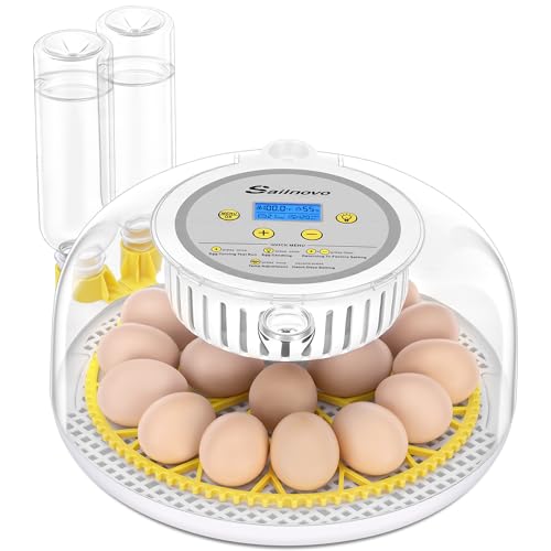 Sailnovo 18 Eggs Incubators for Hatching Egg with Auto Water Filling - color: Grey-White-Yellow, size: Hatch 18