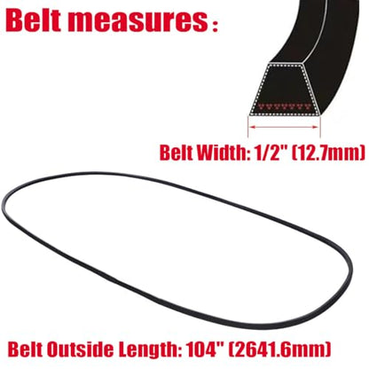 GX20072 Mower Deck Belt for John Dee-re 42 Inch Deck 1/2" x 104" - size: GX20072