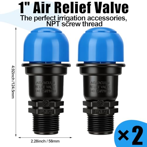 Threlaco 2 Pack 1 Inches Air Release Valve Air and Vacuum Release - size: 1 Inches