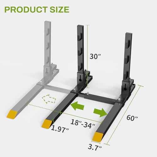 AUTOSAVER88 60" 4000lbs Clamp on Pallet Forks for Skid Steer Tractor Bucket