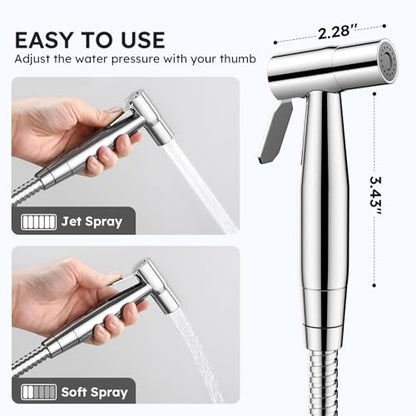 Arofa Handheld Bidet Sprayer, Bidet Attachment for Toilet, Chrome - color: Chrome, size: 1 Pack