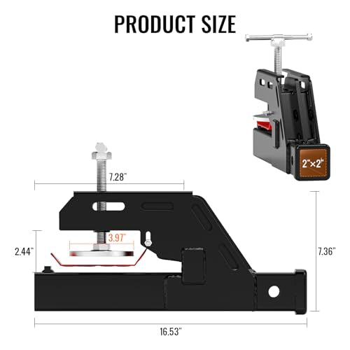 Tractor Bucket Hitch Receiver with Non-Slip Pad, Clamp on Trailer Hitch
