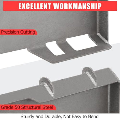 Skid Steer Quick Attach Mount Plate 1/4" Heavy Duty Steel Loader