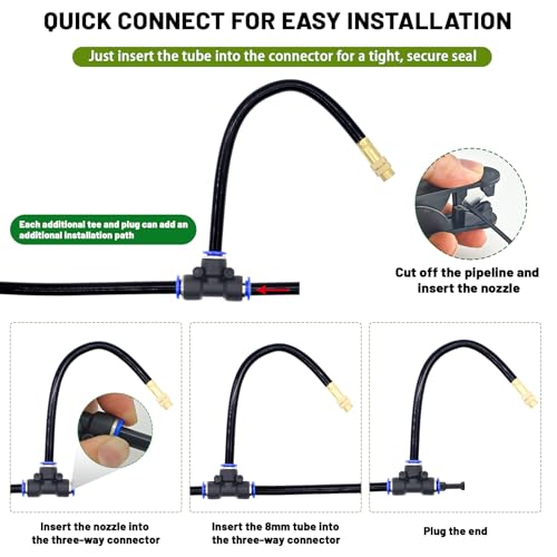 Thiswing 360° Adjustable Drip Irrigation System with 40 Nozzles - size: 200FT