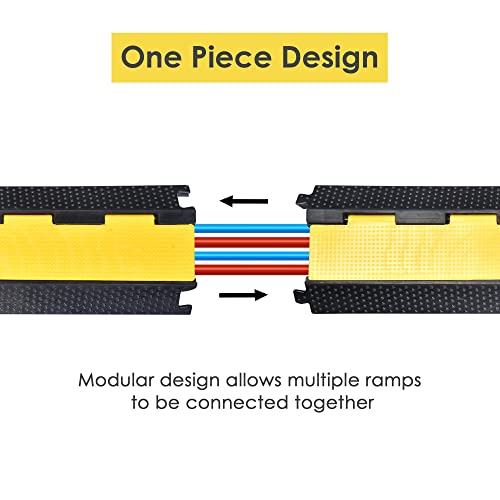 Yescom Cable Ramp Protector 2 Channel Garden Hose Protecitive 22000 Lbs - size: 1.8"H - 2 Channel - 2 Pack