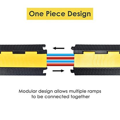 Yescom Cable Ramp Protector 2 Channel Garden Hose Protecitive 22000 Lbs - size: 1.8"H - 2 Channel - 2 Pack