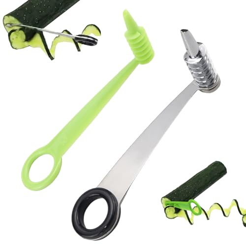 2pcs Potato Spiral Cutter Stainless Steel Plastic Spiral Cutter Knives