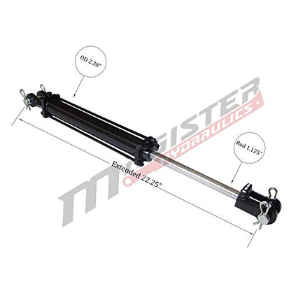 Double Acting Hydraulic Cylinder - AG Tie-Rod Hydraulic Cylinder 2500 PSI Agriculture Standard 2" bore 6" Stroke (2x6) - size: 6" Stroke, style: 2" Bore