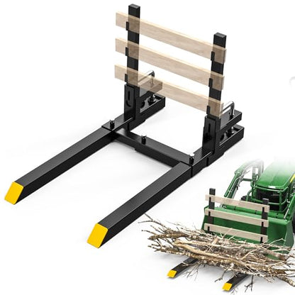 AUTOSAVER88 60" 4000lbs Clamp on Pallet Forks for Skid Steer Tractor Bucket