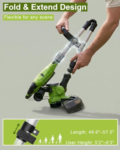 DEGGE Cordless Electric Weed Wacker, 2X 3.0Ah/ 21V/ 12" Battery Weed Eater