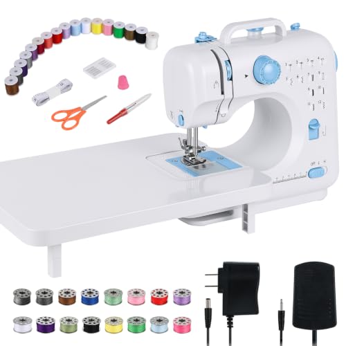 Mini Sewing Machine for Beginners & Kids with Extension Table, Portable