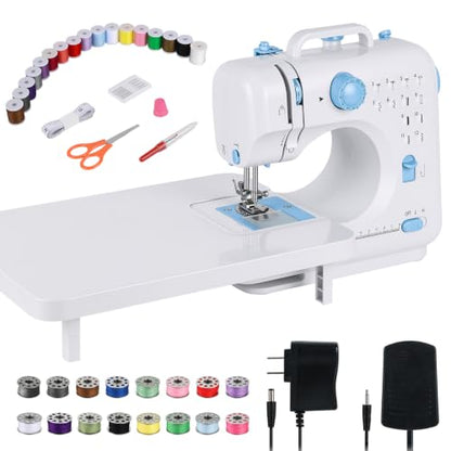Mini Sewing Machine for Beginners & Kids with Extension Table, Portable