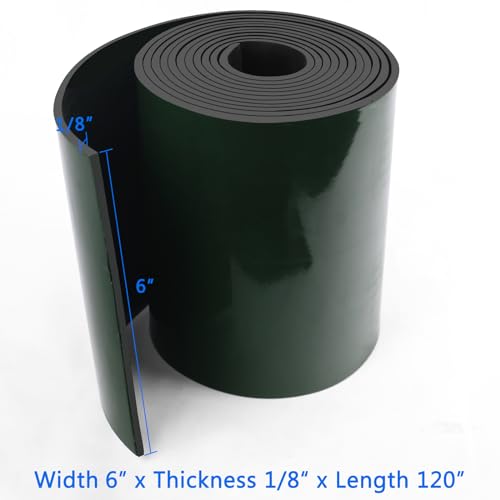 HooTown Adhesive Solid Rubber Strips, Self Neoprene Rubber Sheet Rolls Seal - size: 6”Wide x 120”Long, style: 1/8" Thick Adhesive