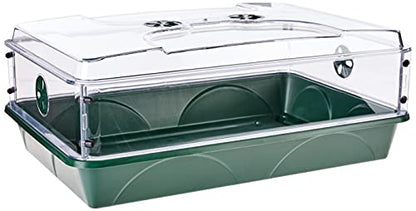 EarlyGrow 93774 Domed Propagator, 1 Height Extender, Green - size: 1 Side Extender with no Clip Set