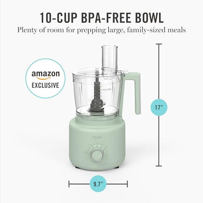 Martha Stewart 10 Cup Food Processor & Electric Chopper, One Touch Pulse - color: Honeydew Green