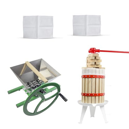 Fruit Wine Press and Crusher and Filter Bag,100% Nature Apple&Grape&Berries Crusher Manual Juice Maker for Kitchen