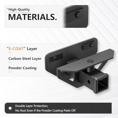 YZONA Tow Hitch 2 Inch, for Ram Hitch Trailer Kit, Class 3 III Rear Bumper Towing Receiver Compatible with 2003-2018 Dodge Ram 1500 & 19-24 Ram 1500 Classic & 03-13 Ram 2500 3500 Tow Combo with Cover - size: Ram Hitch