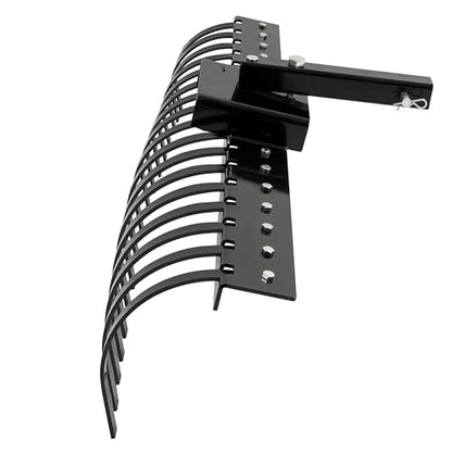 WUTIST 48" Tow Behind Landscape Rake Compatible with ATV UTV Tractor W/2" Receiver for Leaves, Debris, Grass, Pine Needles