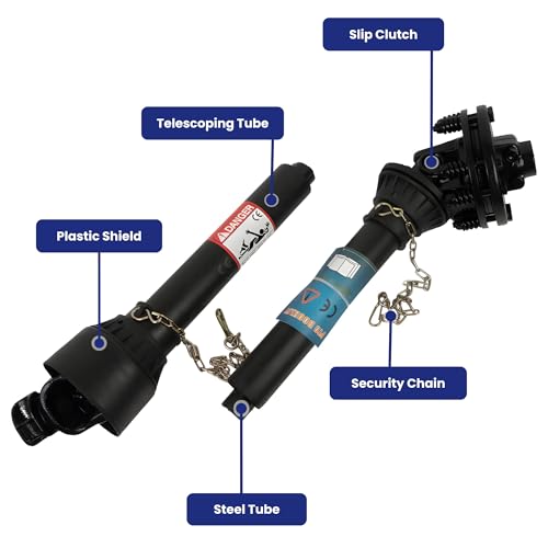 Jeremywell Series 5 PTO Shaft, 1-3/8'-6 Spline Both Ends, 43'-57' Replacement Finish Mower w/Slip Clutch for Bush Hog T5*1100*BIIIP*5.05.05B*5FFV1