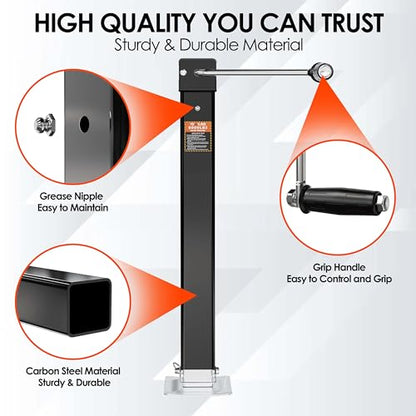 YOMILINK 8000 lbs Heavy Duty Trailer Jack, Weld on Square Jack