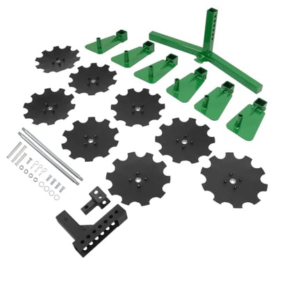 WUTIST 35" Disc Harrow Plow Attachment Green Compatible with All ATV, UTV - color: Black+Green