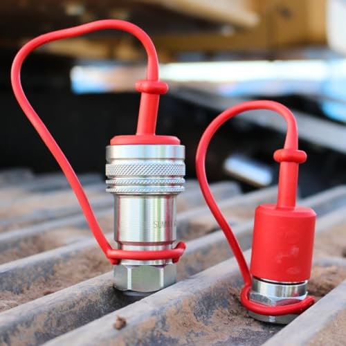 Summit Hydraulics 1/2" Ag ISO 5675 Hydraulic Quick Connect Tractor Couplers, Poppet Pioneer Style w/Dust Caps, 2 Sets