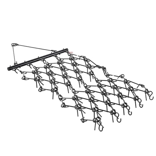 VEVOR Drag Harrow 4 ft x 4 ft Durable Chain Harrow with 69 Sharp Teeth - size: 4 x 4 ft