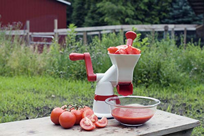 Weston Fruit & Tomato Press, 3 Cup Capacity, Red and White (67-1101-W)
