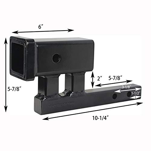 MaxxHaul Hitch Receiver Adapter, ExtenderConverts 1-1/4" to 2" 4" Rise or3-3/8 Drop9 Extension for BikeRacks, CargoCarriers350lb TongueWeight(80875),Class I and II(ShankLength 5-7/8")(Pack of 4) - size: Class I and II (Shank Length 5-7/8") (Pack of 4)