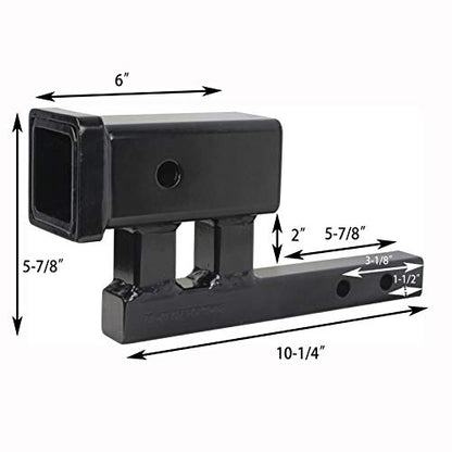 MaxxHaul Hitch Receiver Adapter, ExtenderConverts 1-1/4" to 2" 4" Rise or3-3/8 Drop9 Extension for BikeRacks, CargoCarriers350lb TongueWeight(80875),Class I and II(ShankLength 5-7/8")(Pack of 4) - size: Class I and II (Shank Length 5-7/8") (Pack of 4)