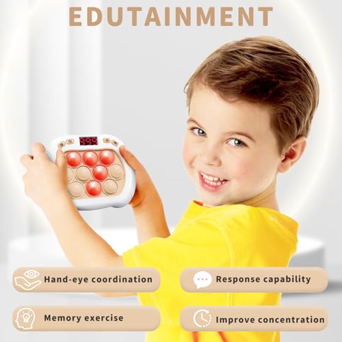 Intoypad Quick Push Pop Game Light Up Fidget Toy for Kids White - style: White