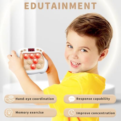Intoypad Quick Push Pop Game Light Up Fidget Toy for Kids White - style: White