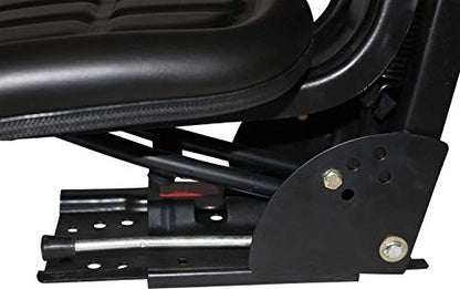 TRAC SEATS BLACK WAFFLE STYLE UNIVERSAL TRACTOR SUSPENSION SEAT WITH TILT FITS FORD/NEW HOLLAND 2000 2310 2600 2610 2810 2910